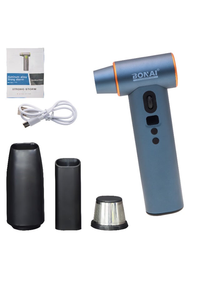 Bonai Mini Multifunctional Turbo Fan for Electronics & Keyboard Cleaning, BBQ Charcoal Starter, Vacuum & Blower, Blower Mode, Rechargeable Battery, Digital Display, LED Light, BN-HK123 - Image 1